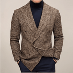 Double Breasted Slim Fit Checked Pattern Blazer Tailored Jacket - Nalani - UK Fashion Clothing and Decor