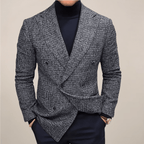 Double Breasted Slim Fit Checked Pattern Blazer Tailored Jacket - Nalani - UK Fashion Clothing and Decor