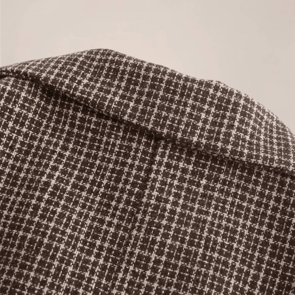 Double Breasted Slim Fit Checked Pattern Blazer Tailored Jacket - Nalani - UK Fashion Clothing and Decor
