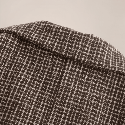 Double Breasted Slim Fit Checked Pattern Blazer Tailored Jacket - Nalani - UK Fashion Clothing and Decor