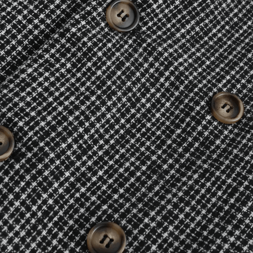 Double Breasted Slim Fit Checked Pattern Blazer Tailored Jacket - Nalani - UK Fashion Clothing and Decor