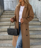 Double Breasted Winter Coat With Waist Belt And Classic Fit - Nalani - UK Fashion Clothing and Decor