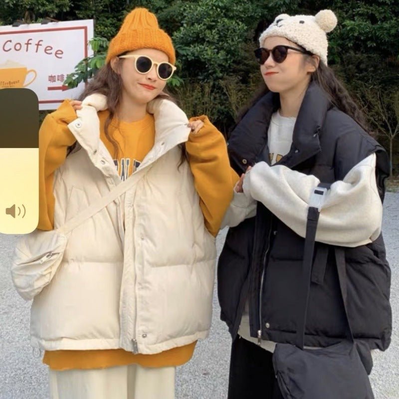 Down Cotton Womens Vest With Stand Collar For Cold Weather - Nalani - UK Fashion Clothing and Decor