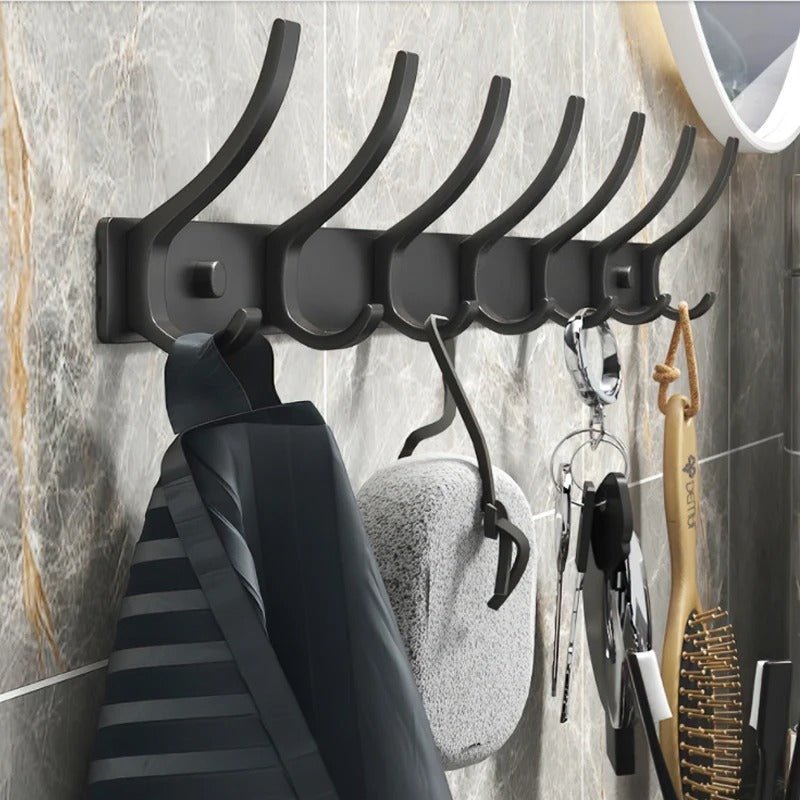 Durable Aluminum Wall Mounted Coat Rack With Six Hooks - Nalani - UK Fashion Clothing and Decor