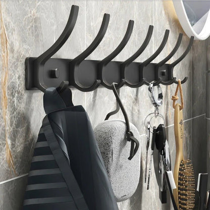 Durable Aluminum Wall Mounted Coat Rack With Six Hooks - Nalani - UK Fashion Clothing and Decor
