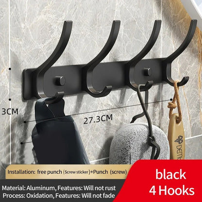 Durable Aluminum Wall Mounted Coat Rack With Six Hooks - Nalani - UK Fashion Clothing and Decor