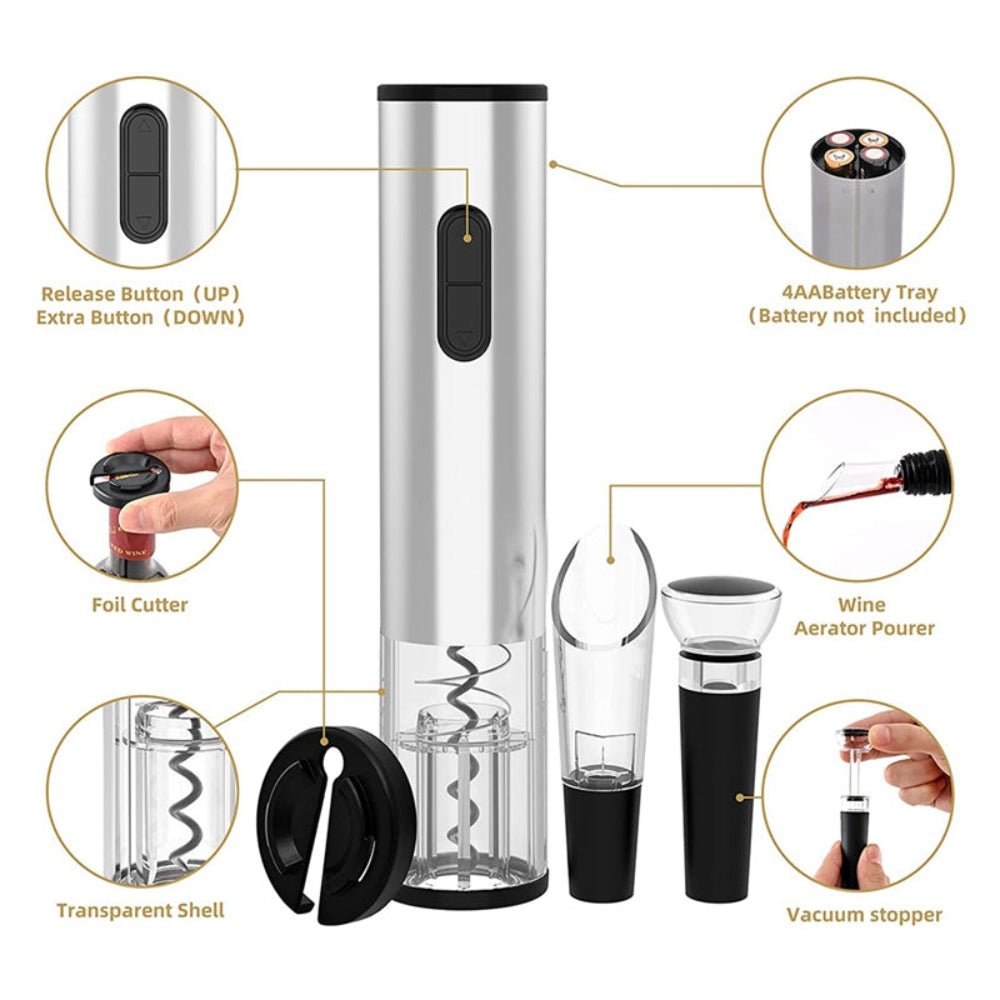 Effortless Electric Wine Opener With LED Illumination - Nalani - UK Fashion Clothing and Decor