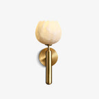 Elegant Botanical Alabaster Flowers Brass Wall Sconce - Nalani - UK Fashion Clothing and Decor