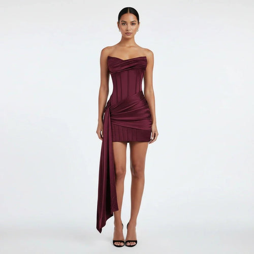 Elegant Evening Short Dress With Corset Detail For Occasions - Nalani - UK and AUS Fashion Clothing and Decor