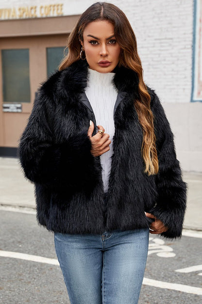Elegant Faux Fur Trim Winter Coat Warm Stylish For Women - Nalani - UK Fashion Clothing and Decor