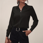 Elegant Long Sleeve Collar Blouse for Office and Evening Wear - Nalani - UK and AUS Fashion Clothing and Decor