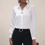 Elegant Long Sleeve Collar Blouse for Office and Evening Wear - Nalani - UK and AUS Fashion Clothing and Decor
