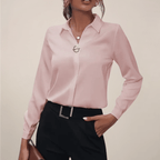 Elegant Long Sleeve Collar Blouse for Office and Evening Wear - Nalani - UK and AUS Fashion Clothing and Decor