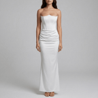 Elegant long strapless women's dress, tight evening gown, mermaid style - Nalani - UK and AUS Fashion Clothing and Decor