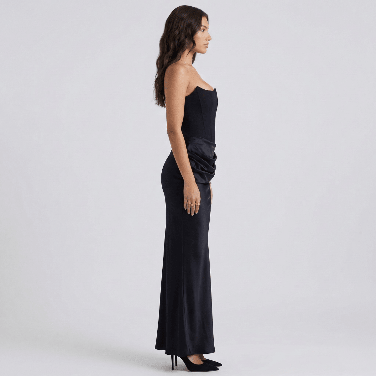 Elegant long strapless women's dress, tight evening gown, mermaid style - Nalani - UK and AUS Fashion Clothing and Decor