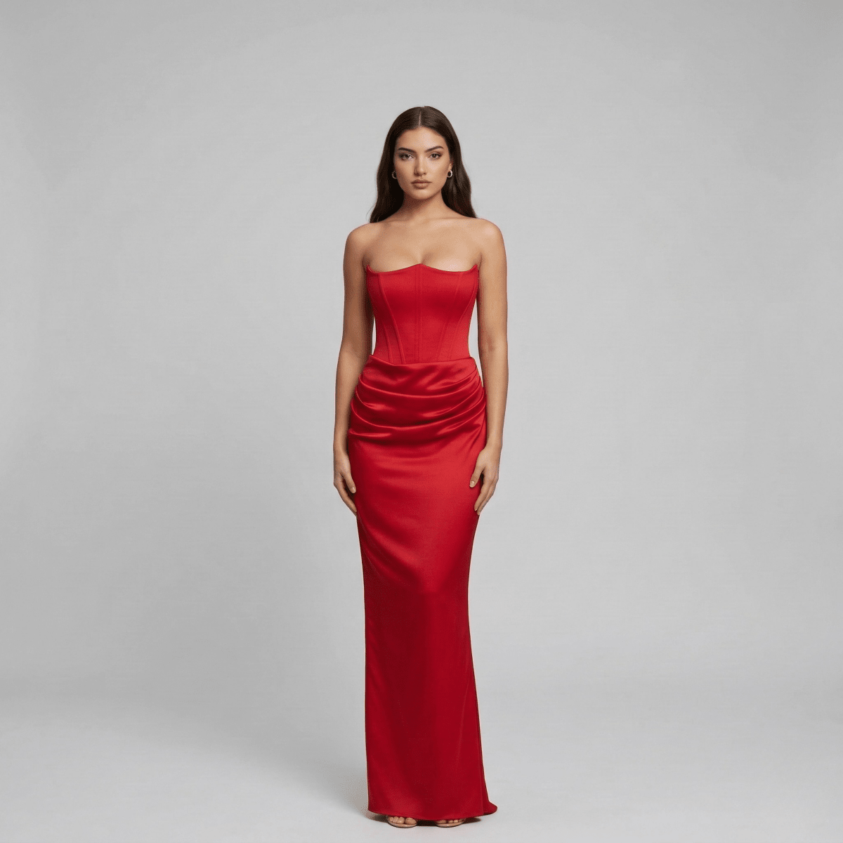 Elegant long strapless women's dress, tight evening gown, mermaid style - Nalani - UK and AUS Fashion Clothing and Decor