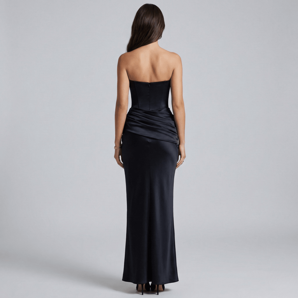 Elegant long strapless women's dress, tight evening gown, mermaid style - Nalani - UK and AUS Fashion Clothing and Decor