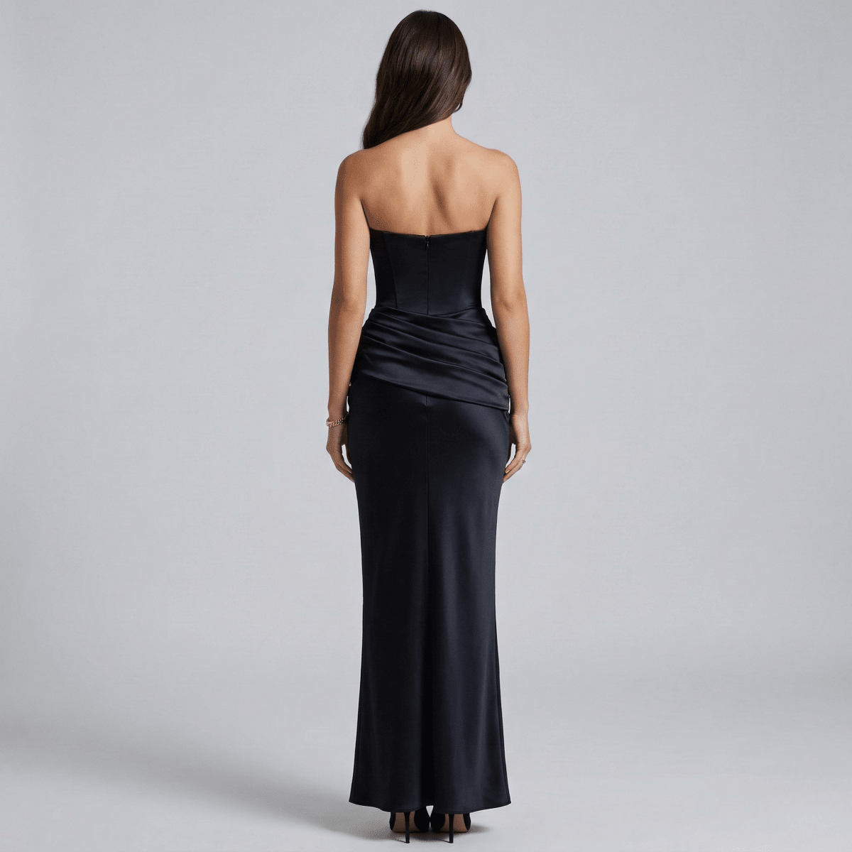 Elegant long strapless women's dress, tight evening gown, mermaid style - Nalani - UK and AUS Fashion Clothing and Decor