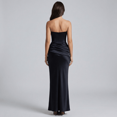 Elegant long strapless women's dress, tight evening gown, mermaid style - Nalani - UK and AUS Fashion Clothing and Decor