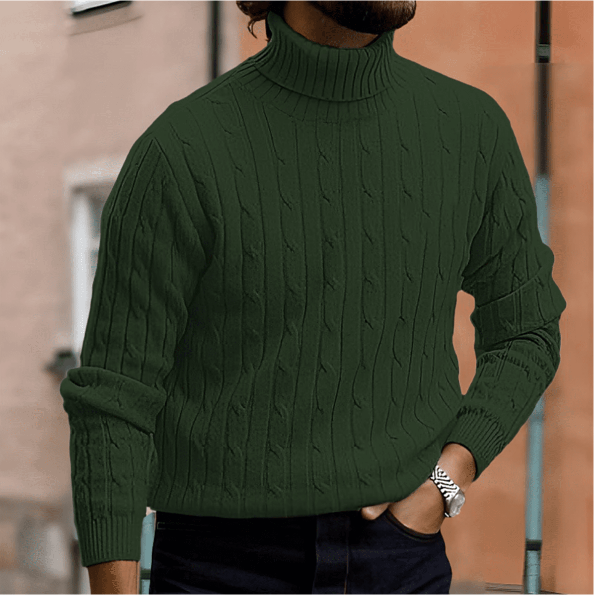Elegant Mens Turtleneck Sweater In Soft Knit Fabric In Various Colors - Nalani - UK Fashion Clothing and Decor