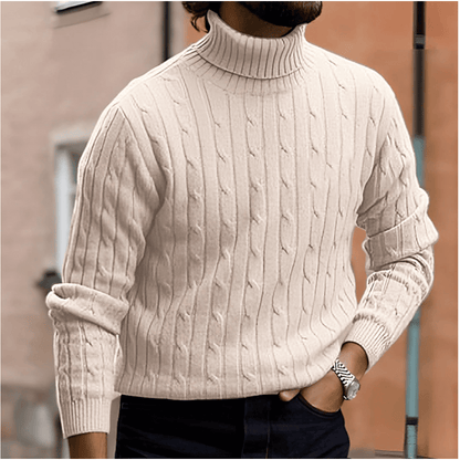 Elegant Mens Turtleneck Sweater In Soft Knit Fabric In Various Colors - Nalani - UK Fashion Clothing and Decor