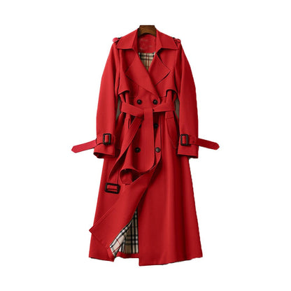 Elegant Womens Trench Coat With Double Button Front Placket - Nalani - UK Fashion Clothing and Decor