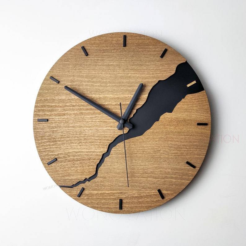 Elegant Wooden Wall Clock For Timeless Home Decor 30 Cm Diameter - Nalani - UK Fashion Clothing and Decor