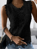 Elise | Women's Sleeveless Round Neck Lace Top | Summer - Nalani - Fashion Clothing and Decor