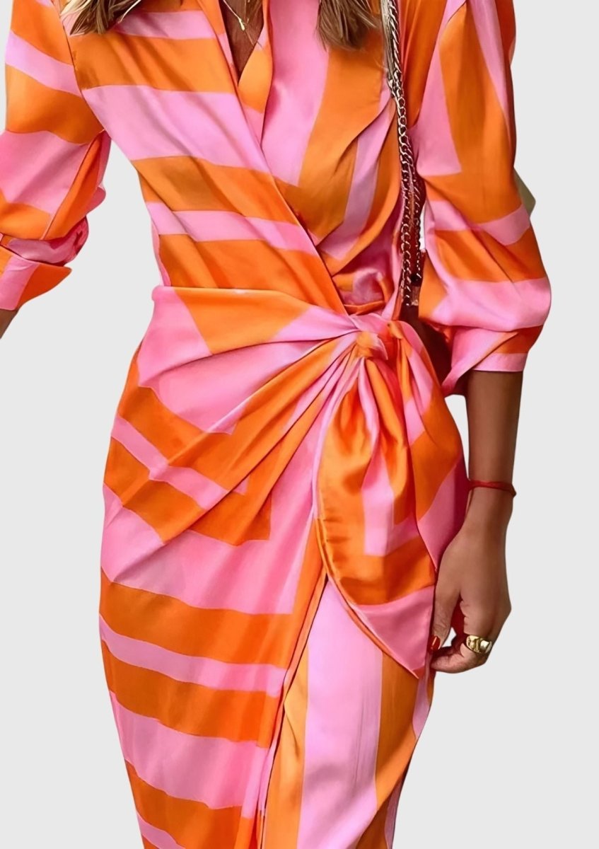 Everly | Elegant Wrap Dress With Print Flattering Fit For Any Occasion - Nalani - Fashion Clothing and Decor