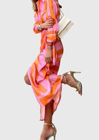 Everly | Elegant Wrap Dress With Print Flattering Fit For Any Occasion - Nalani - Fashion Clothing and Decor