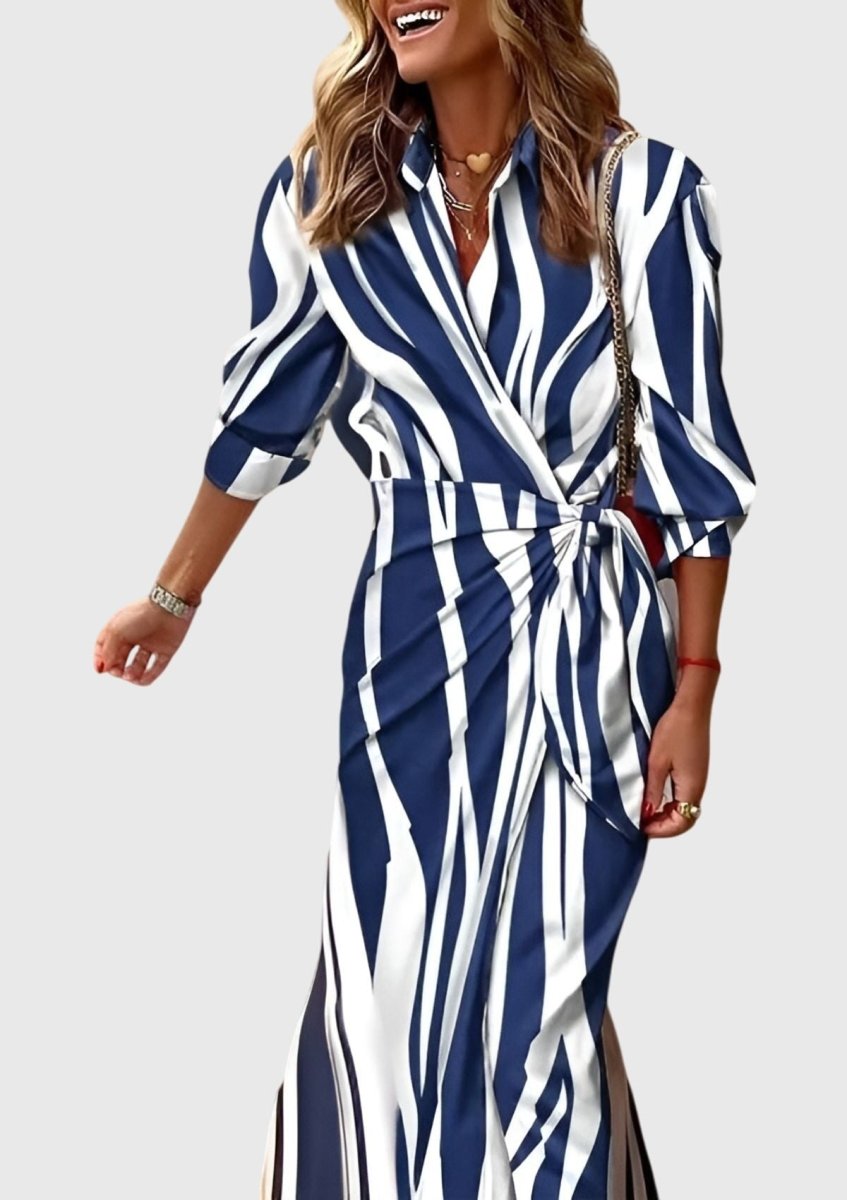 Everly | Elegant Wrap Dress With Print Flattering Fit For Any Occasion - Nalani - Fashion Clothing and Decor