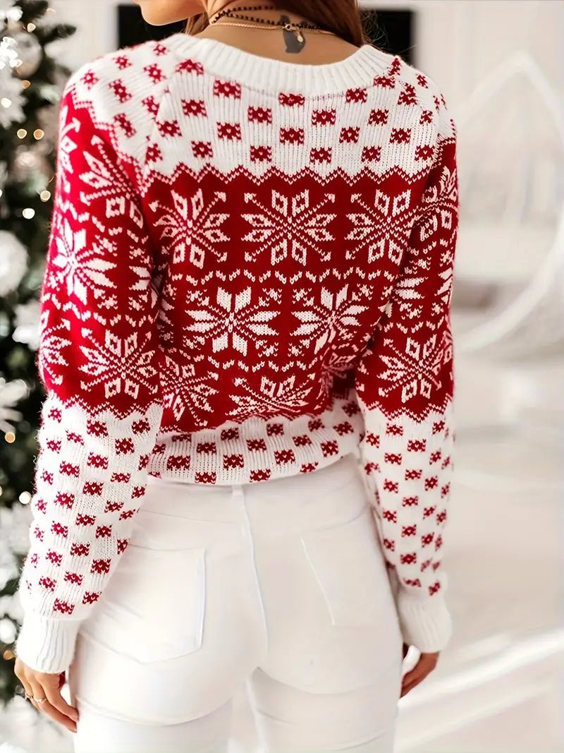 Festive Christmas Sweater Round Neck For Cozy Holiday Look - Nalani - UK Fashion Clothing and Decor