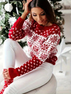 Festive Christmas Sweater Round Neck For Cozy Holiday Look - Nalani - UK Fashion Clothing and Decor