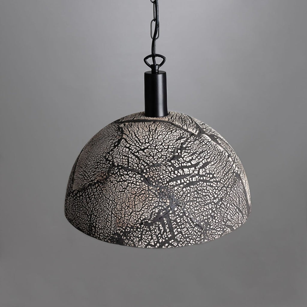 Fiorani Casa | Organic Ceramic Dome Pendant Light 37cm in Black Clay - Nalani - UK and AUS Fashion Clothing and Decor
