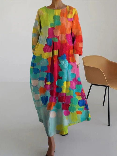 Floral Cotton Dress Lightweight Summer Comfortable Romantic Print - Nalani - Fashion Clothing and Decor