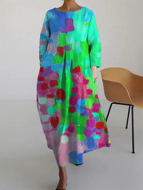 Floral Cotton Dress Lightweight Summer Comfortable Romantic Print - Nalani - Fashion Clothing and Decor
