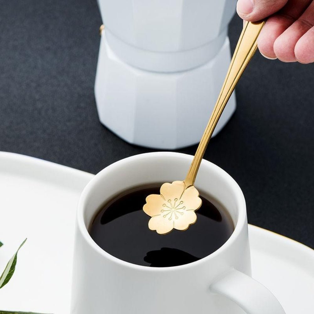 Floral Teaspoon Set Stainless Steel With Flower Design - Nalani - UK Fashion Clothing and Decor