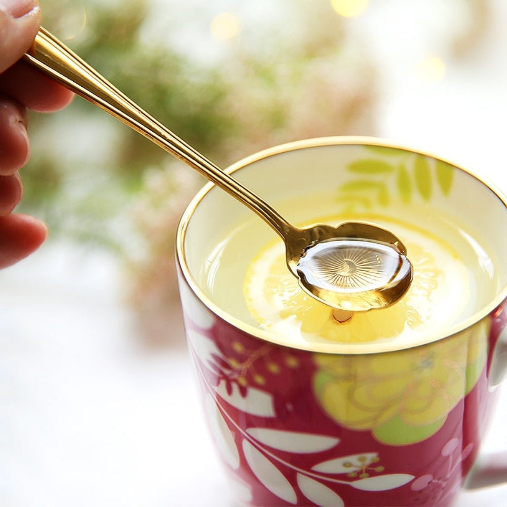 Floral Teaspoon Set Stainless Steel With Flower Design - Nalani - UK Fashion Clothing and Decor