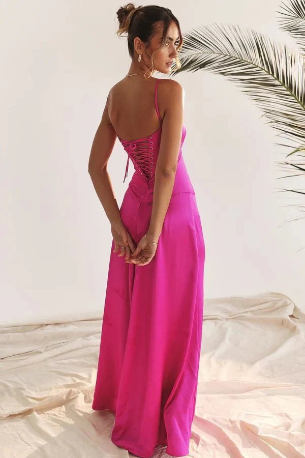 Gabriella – The Silky Satin Corset Maxi Dress Elegant Evening Dress - Nalani - Fashion Clothing and Decor