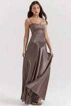 Gabriella – The Silky Satin Corset Maxi Dress Elegant Evening Dress - Nalani - Fashion Clothing and Decor