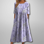 Gail | Relaxed Floral Midi Dress Perfect For Garden Parties - Nalani - Fashion Clothing and Decor