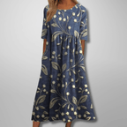 Gail | Relaxed Floral Midi Dress Perfect For Garden Parties - Nalani - Fashion Clothing and Decor
