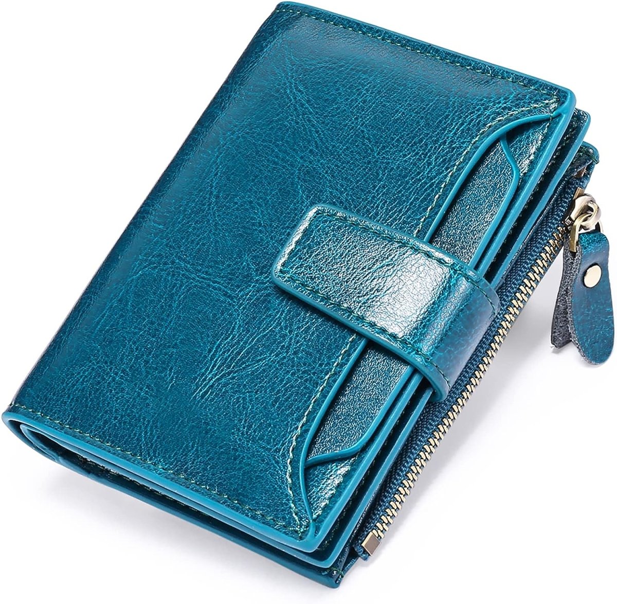 Genuine Leather RFID Wallet - Compact Bifold with Coin Pocket - Nalani - Fashion Clothing and Decor