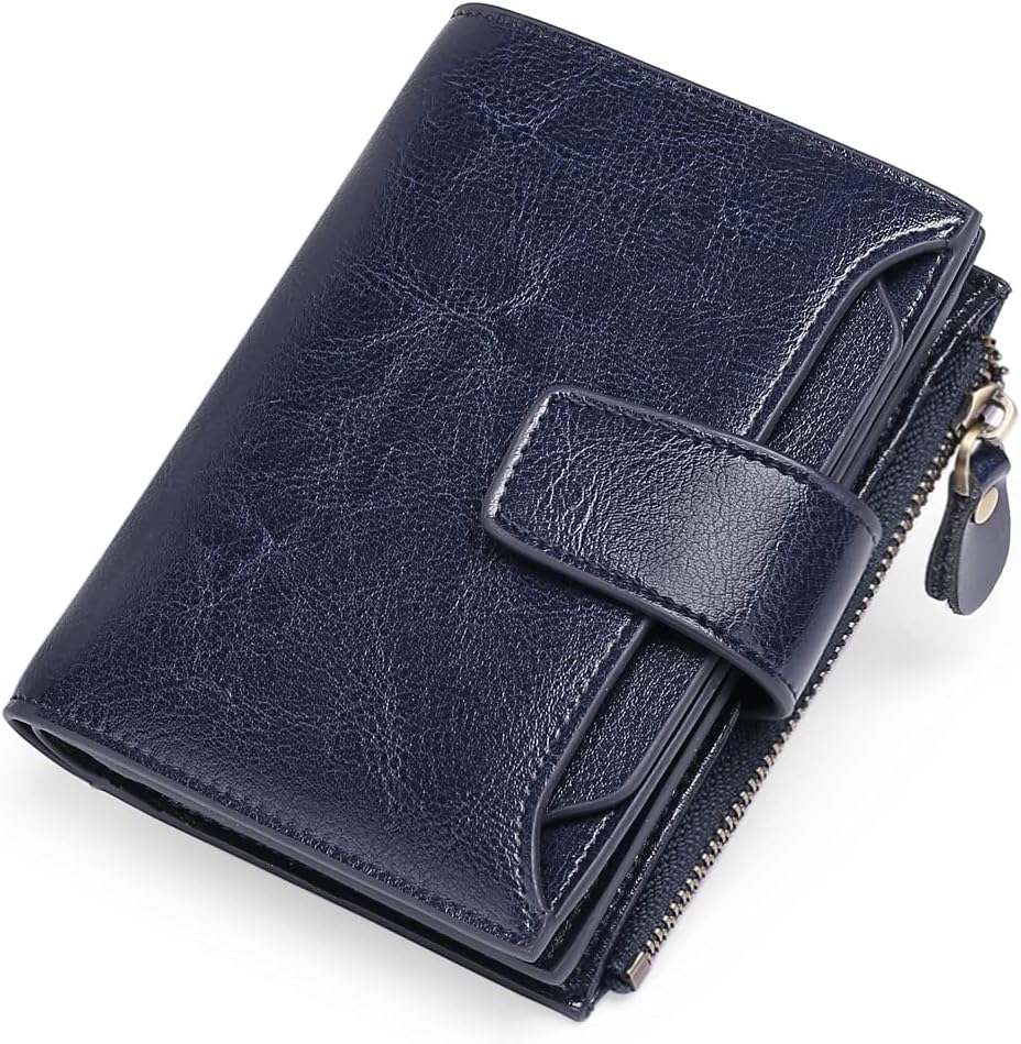 Genuine Leather RFID Wallet - Compact Bifold with Coin Pocket - Nalani - Fashion Clothing and Decor