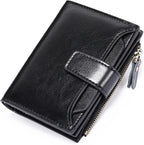 Genuine Leather RFID Wallet - Compact Bifold with Coin Pocket - Nalani - Fashion Clothing and Decor