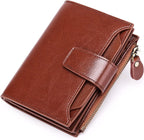 Genuine Leather RFID Wallet - Compact Bifold with Coin Pocket - Nalani - Fashion Clothing and Decor