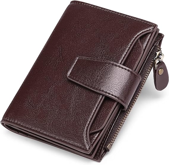 Genuine Leather RFID Wallet - Compact Bifold with Coin Pocket - Nalani - Fashion Clothing and Decor