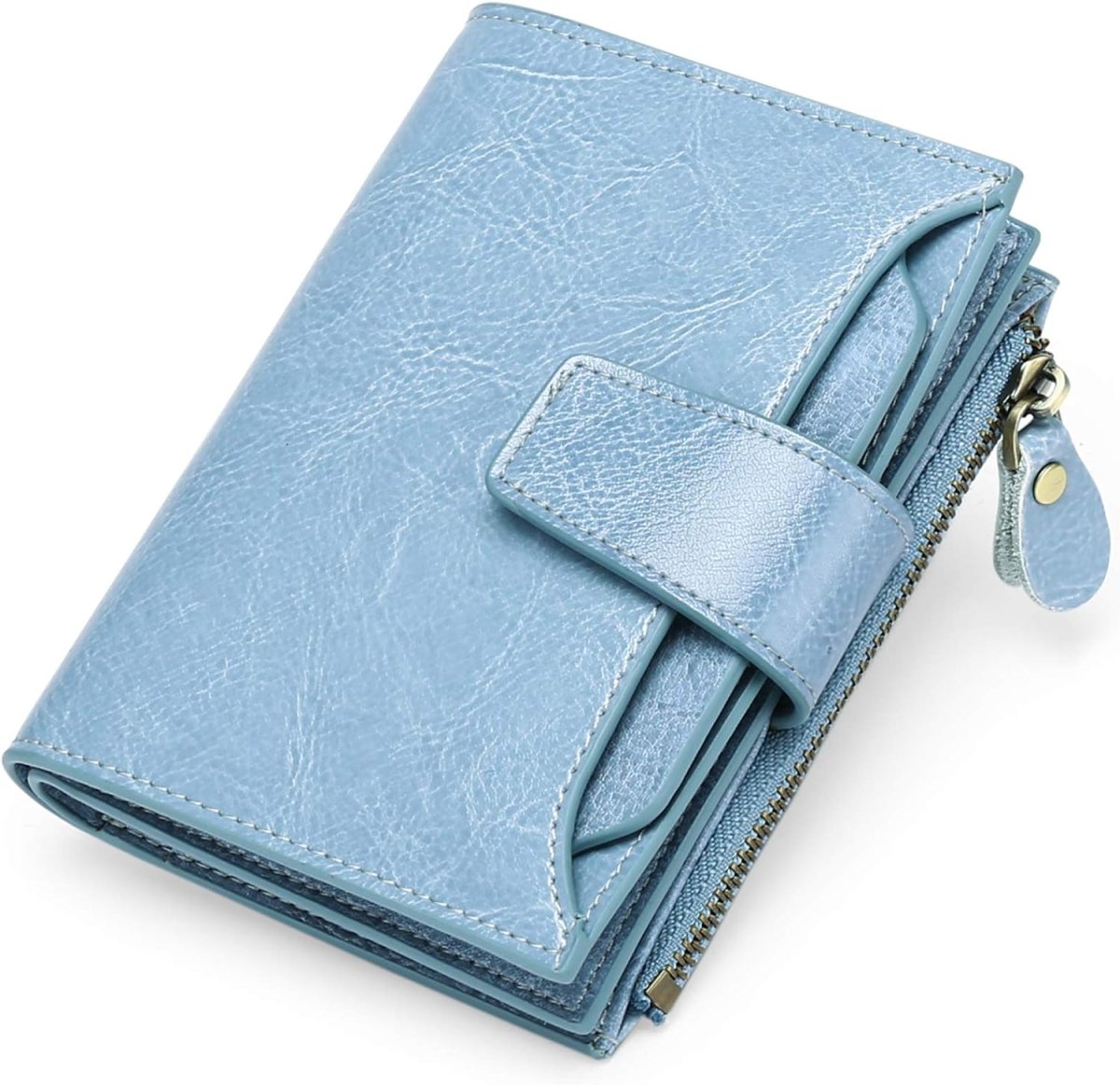 Genuine Leather RFID Wallet - Compact Bifold with Coin Pocket - Nalani - Fashion Clothing and Decor