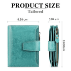 Genuine Leather RFID Wallet - Compact Bifold with Coin Pocket - Nalani - Fashion Clothing and Decor