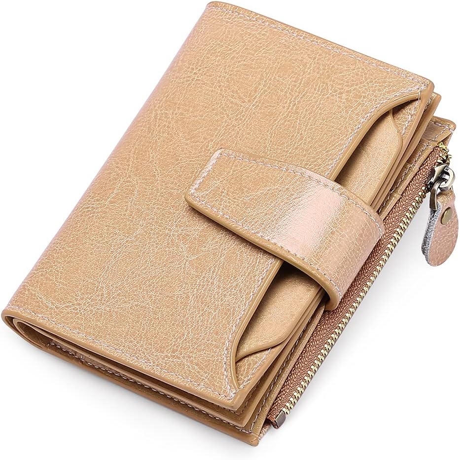 Genuine Leather RFID Wallet - Compact Bifold with Coin Pocket - Nalani - Fashion Clothing and Decor